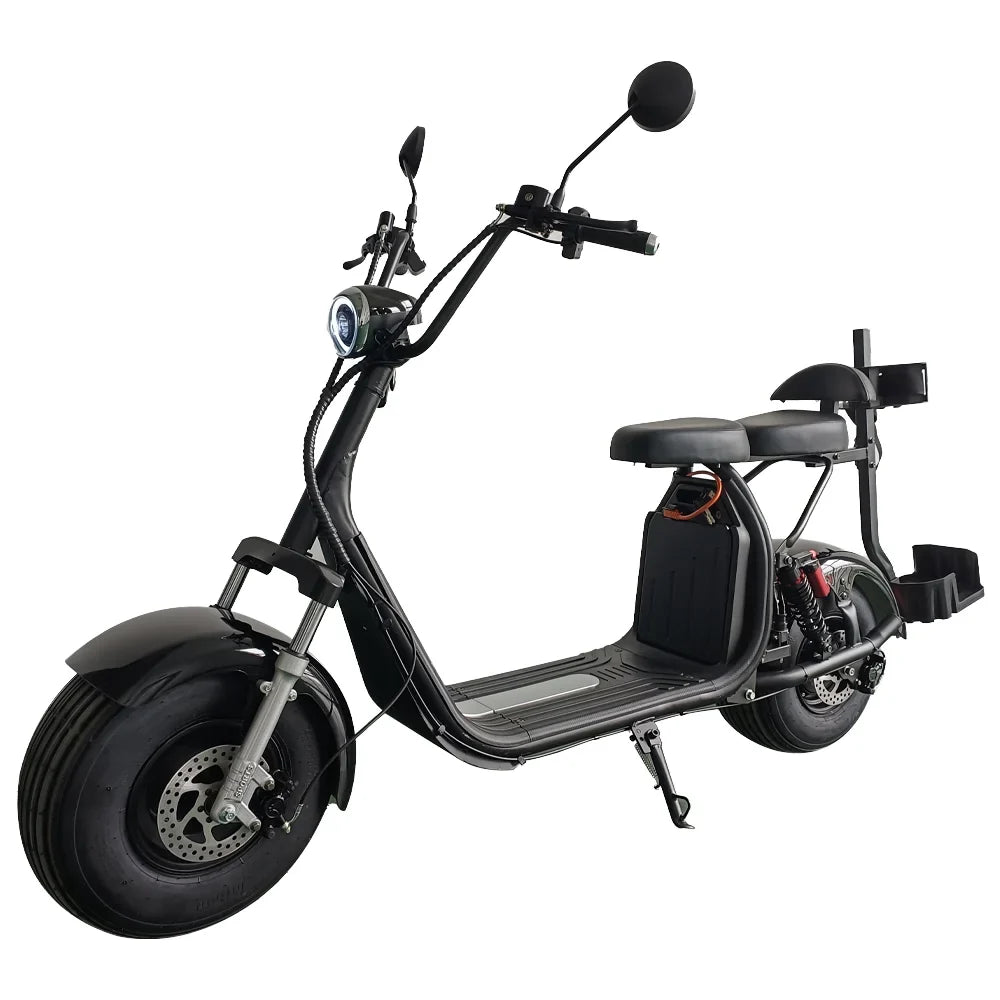 KTX-899539 Electric Scooter with Golf Rack and Removable Battery, 1500W-2000W Motor, Max Speed 41-50km/h, 60V 12AH Lithium Battery, Hydraulic Disc Brakes