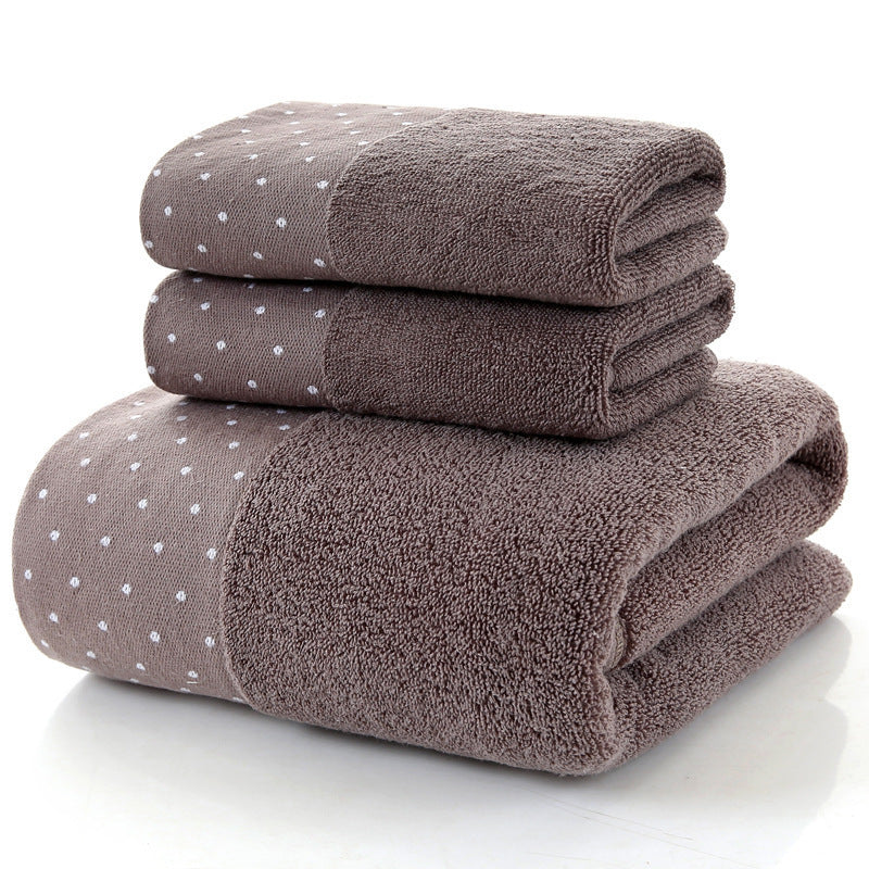 KTX-899923 Soft Cotton Three-Piece Towel Set with Elegant Embroidery - Multiple Colors and Patterns Available
