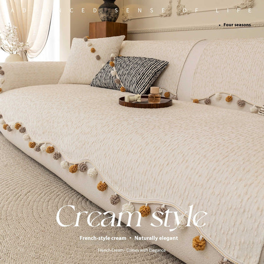 KTX-900243 Four Seasons Universal High-End Straight Seat Cushion Cover in Alice Fur Ball Colors