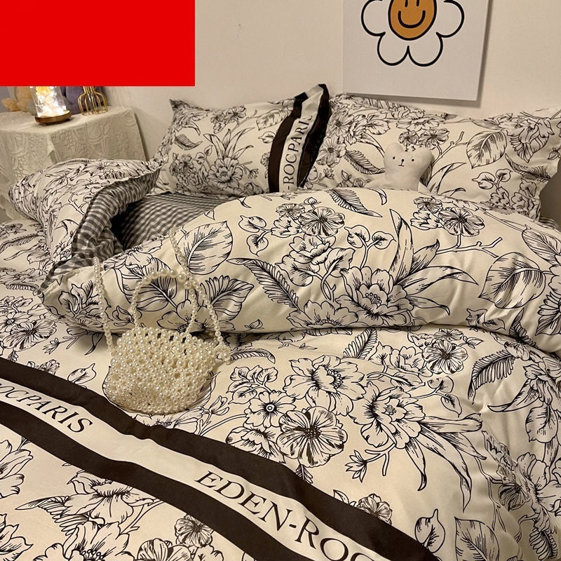 KTX-900499 Cartoon Bear Four-Piece Bedding Set with Quilt Cover in Various Sizes