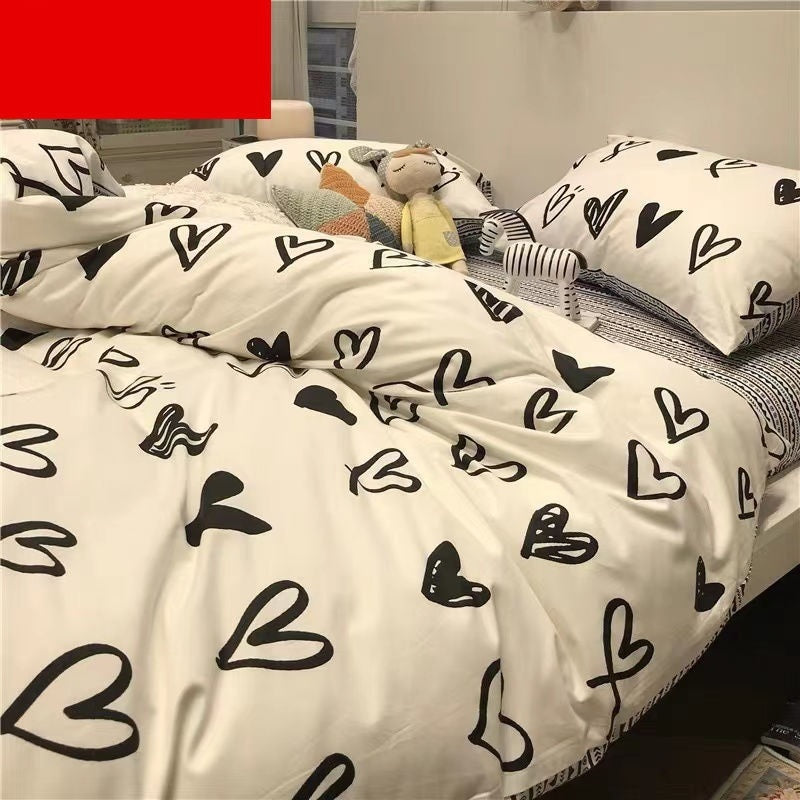 KTX-900499 Cartoon Bear Four-Piece Bedding Set with Quilt Cover in Various Sizes