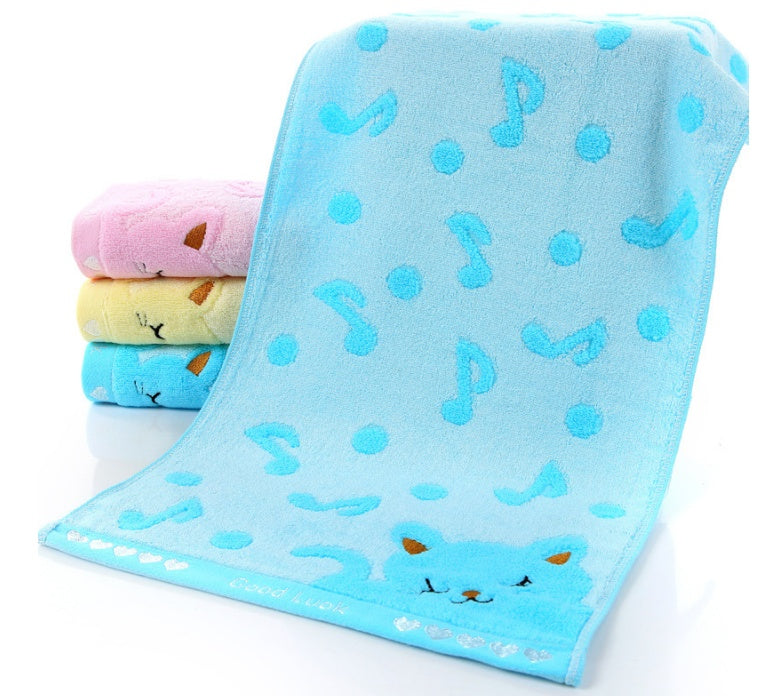 KTX-901075 Bamboo Fiber Kitten Face Bath Towels - Soft, Absorbent, Eco-Friendly 25x50CM