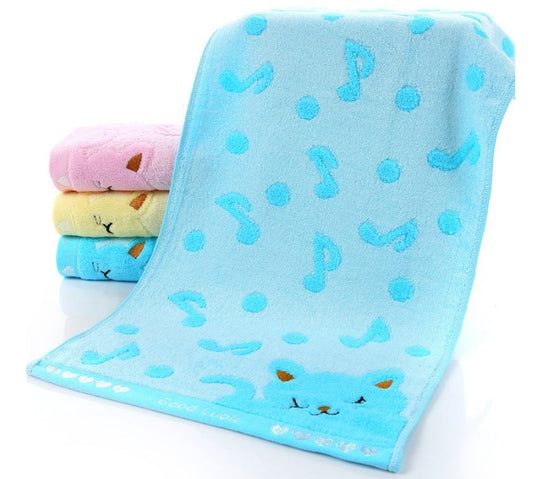 KTX-901075 Bamboo Fiber Kitten Face Bath Towels - Soft, Absorbent, Eco-Friendly 25x50CM