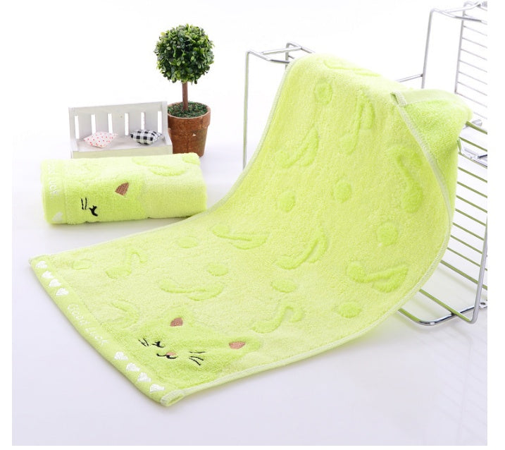 KTX-901075 Bamboo Fiber Kitten Face Bath Towels - Soft, Absorbent, Eco-Friendly 25x50CM
