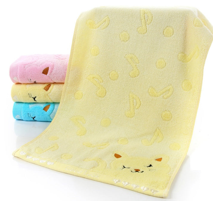 KTX-901075 Bamboo Fiber Kitten Face Bath Towels - Soft, Absorbent, Eco-Friendly 25x50CM