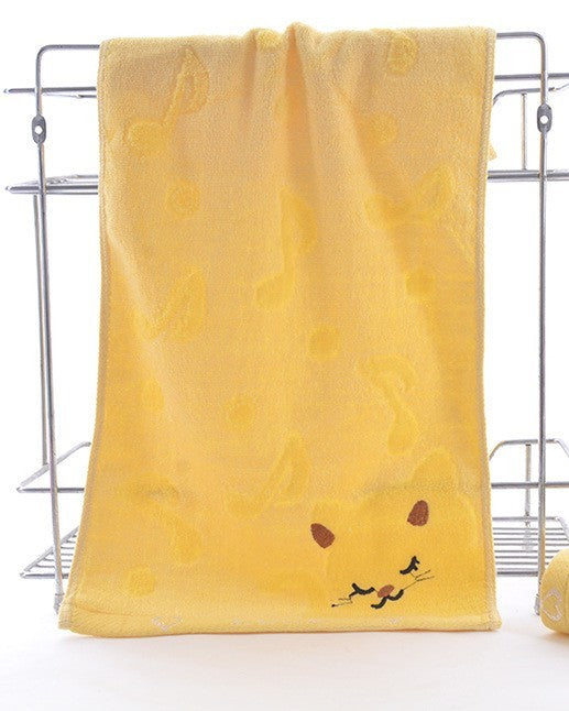KTX-901075 Bamboo Fiber Kitten Face Bath Towels - Soft, Absorbent, Eco-Friendly 25x50CM