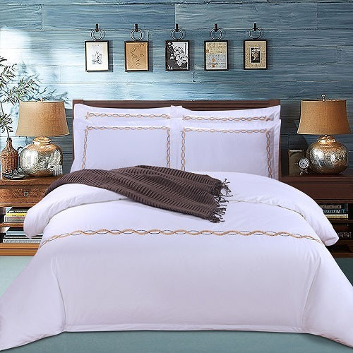 KTX-902419 Four-Piece Pure Cotton Bedding Set - Simple Design, 100% Cotton, Soft Twill Weave