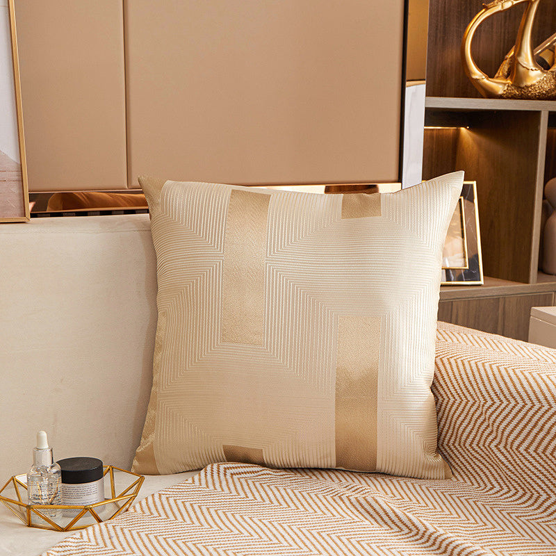 KTX-903635 Geometric Pattern Jacquard Square Cushion Cover in Multiple Colors