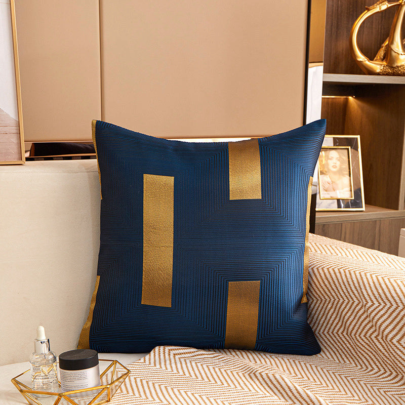 KTX-903635 Geometric Pattern Jacquard Square Cushion Cover in Multiple Colors