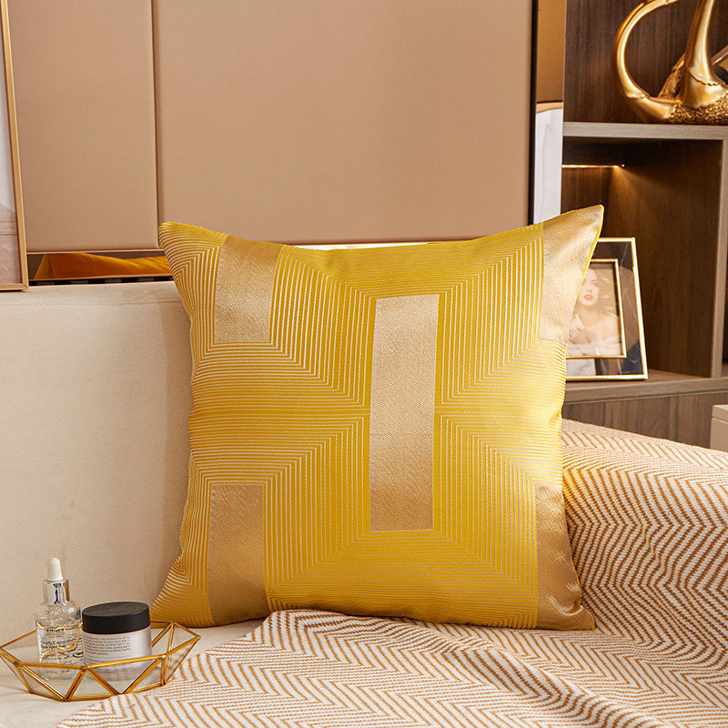 KTX-903635 Geometric Pattern Jacquard Square Cushion Cover in Multiple Colors