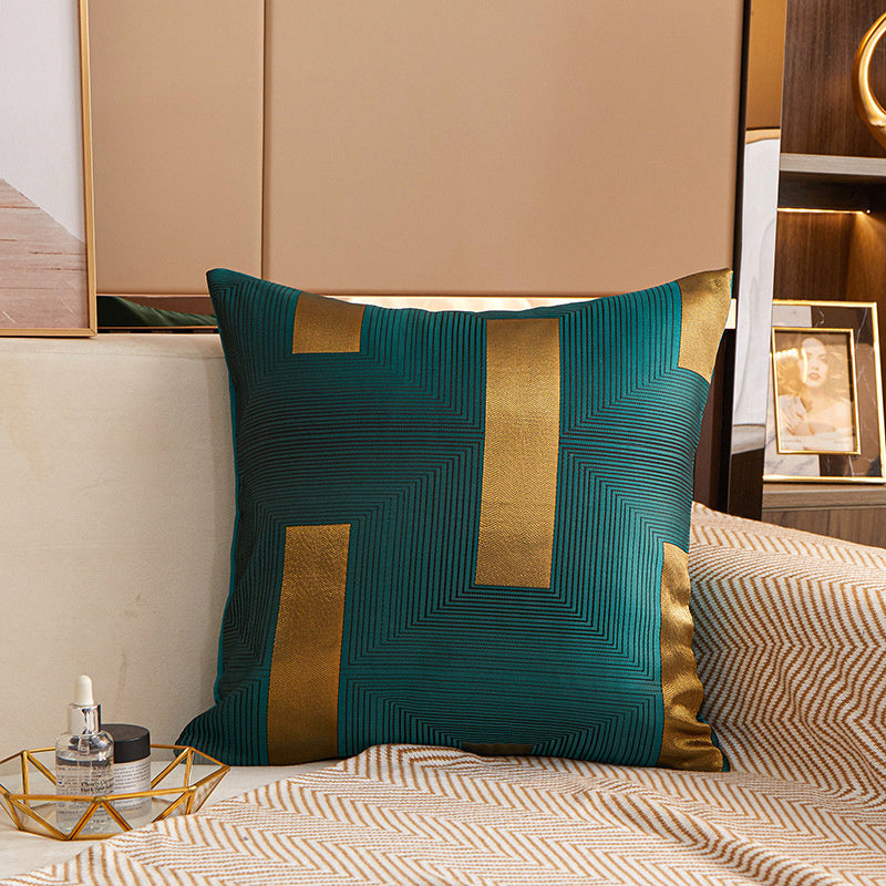 KTX-903635 Geometric Pattern Jacquard Square Cushion Cover in Multiple Colors