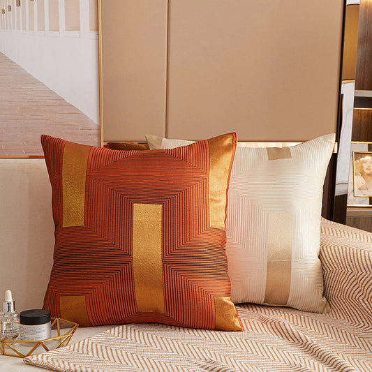 KTX-903635 Geometric Pattern Jacquard Square Cushion Cover in Multiple Colors