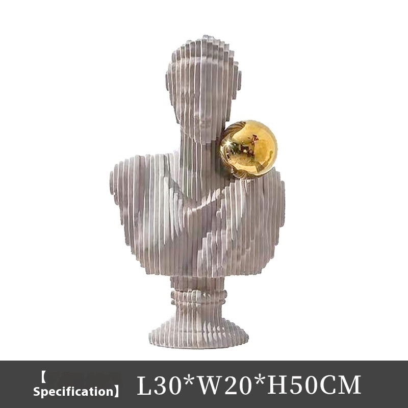 KTX-903891 Modern Light Luxury Female Character Art Sculpture – European Style Resin Ornament