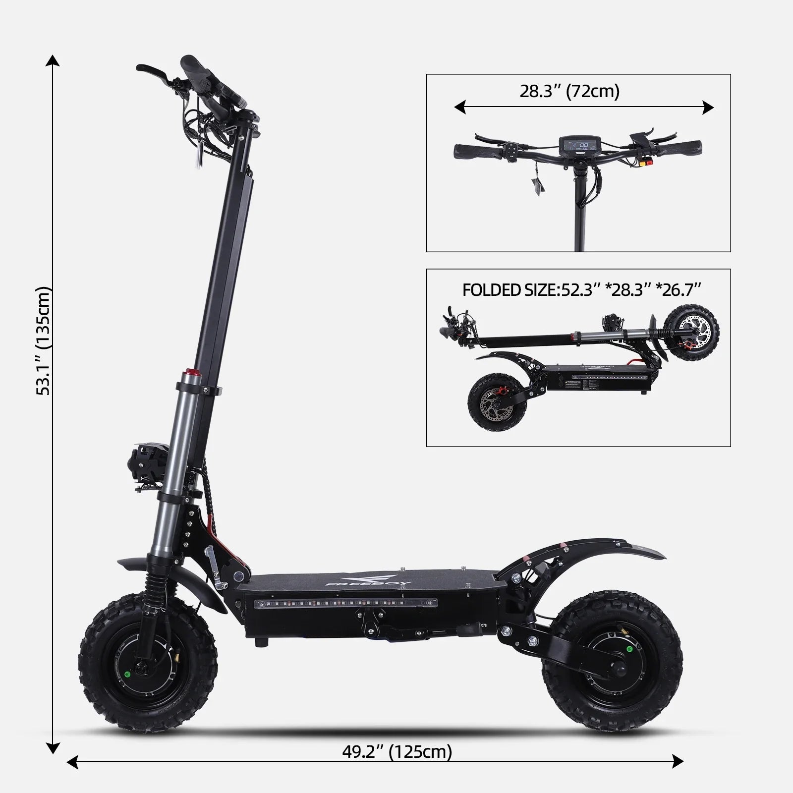 KTX-904147 Foldable 11-Inch Electric Off-Road Scooter, Dual Motor, Up to 100KM Range, Waterproof, 200KG Max Load