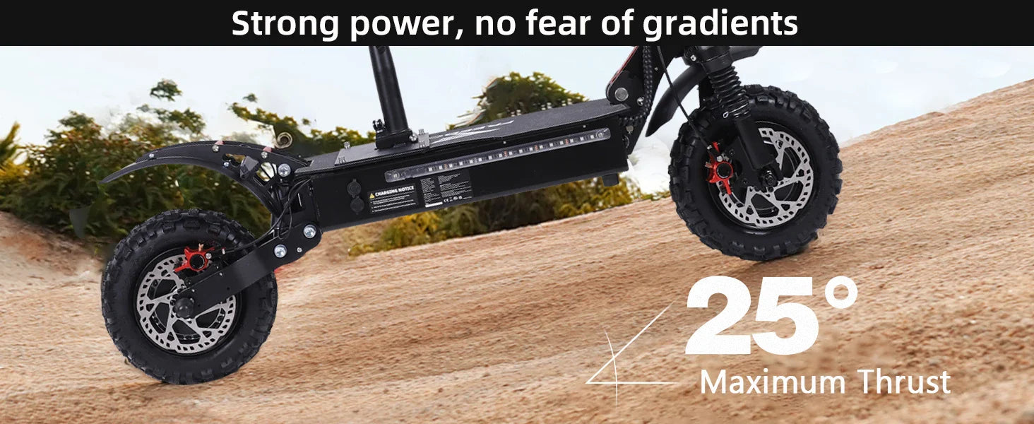 KTX-904147 Foldable 11-Inch Electric Off-Road Scooter, Dual Motor, Up to 100KM Range, Waterproof, 200KG Max Load