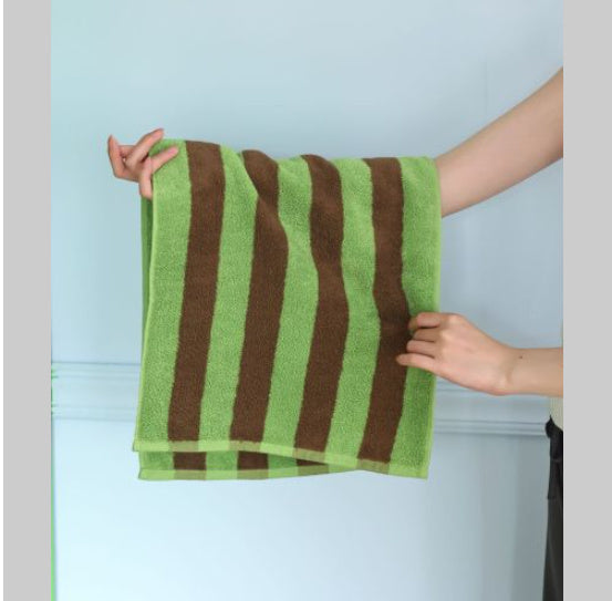 KTX-904211 Mori Retro Style Wide Stripe Combed Cotton Towel
