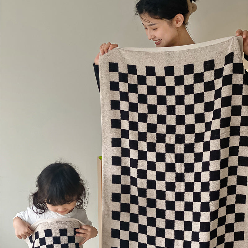 KTX-905363 Parent-Child Long-Staple Cotton Yarn-Dyed Towels in Stylish Plaids and Colors