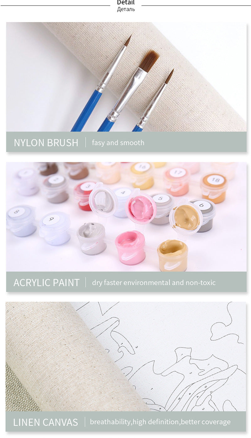 KTX-905875 Frameless Digital Oil Painting of Classic 24 Colors Floral Design, Modern Simplicity 40x50cm