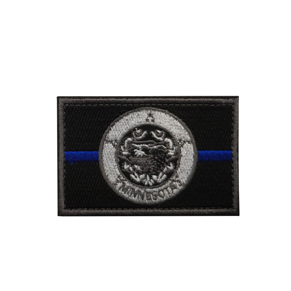 KTX-906771 Embroidered Cloth Stickers with Velcro Epaulets for Clothing - Louisiana, Montana, Minnesota Designs