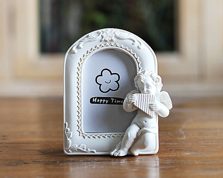 KTX-907027 Cupid Little Angel Heart-Shaped Resin Photo Frame with Variety of Designs and Sizes