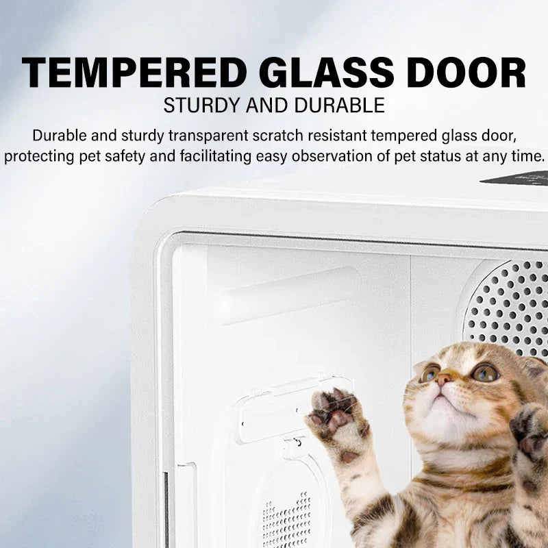 KTX-907347 Large-Capacity 82L Automatic Pet Dryer Box for Dogs and Cats, Eco-Friendly ABS Plastic, Modern Design, 1200W Power