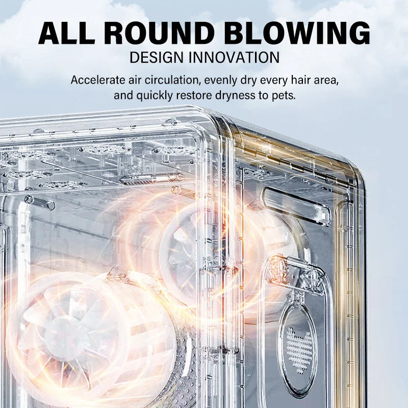 KTX-907347 Large-Capacity 82L Automatic Pet Dryer Box for Dogs and Cats, Eco-Friendly ABS Plastic, Modern Design, 1200W Power