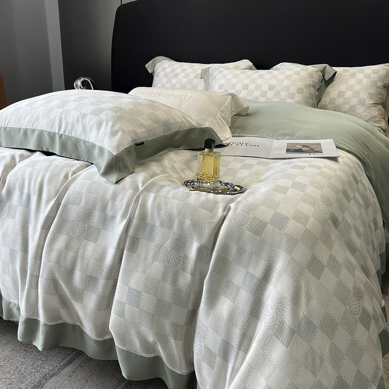 KTX-907411 Lyocell Fiber Four-Piece Plant and Flower Quilt Cover Set - Available in Multiple Sizes