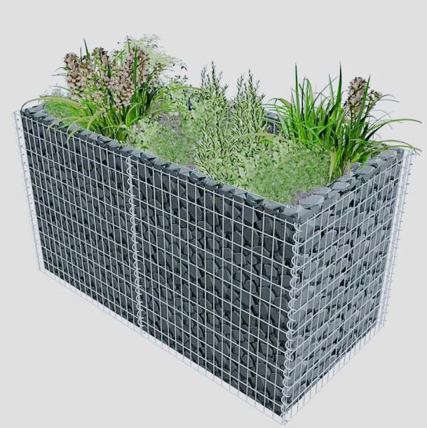 KTX-907603 Welded Stone Gabion Cage Planter 200x100x50 cm for Garden and Landscaping