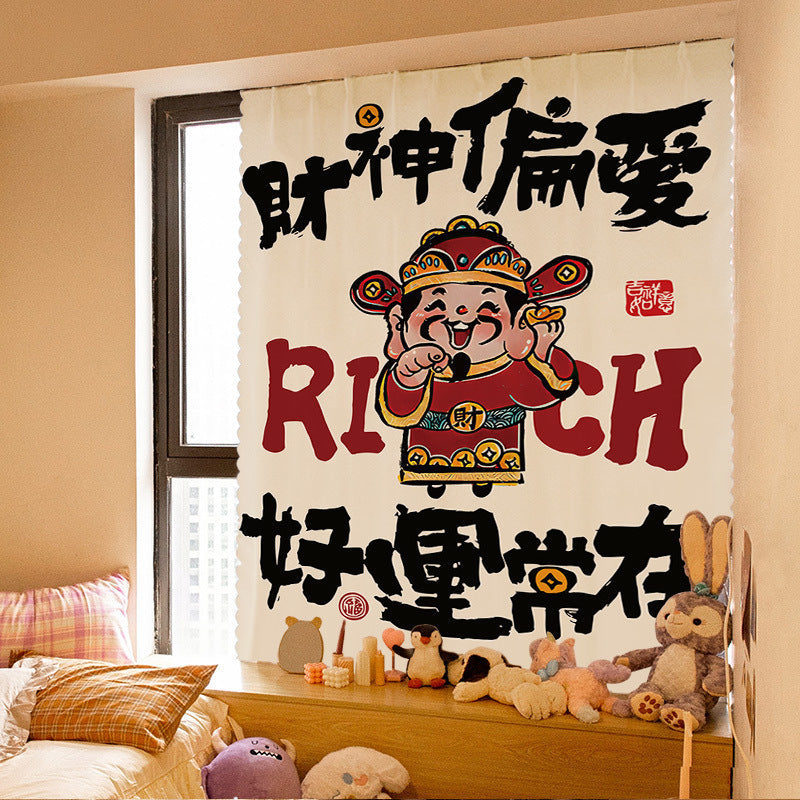 KTX-907795 Simple Velcro Curtain for Bedroom and Dorm - Breathable, Sunscreen, Dustproof, 70x100cm