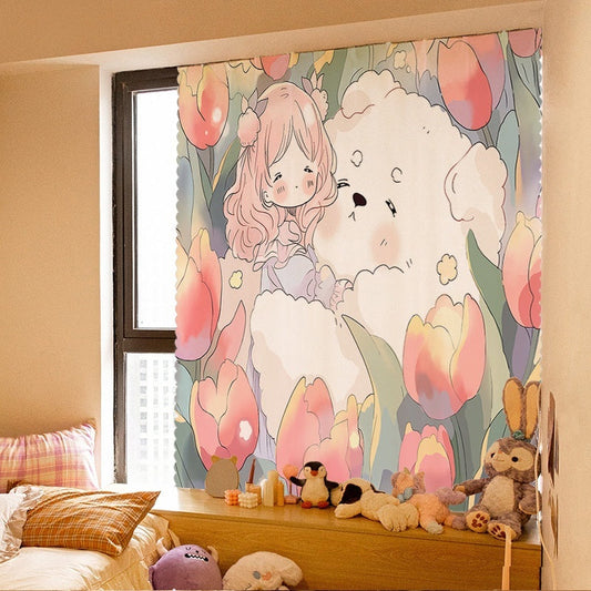 KTX-907795 Simple Velcro Curtain for Bedroom and Dorm - Breathable, Sunscreen, Dustproof, 70x100cm