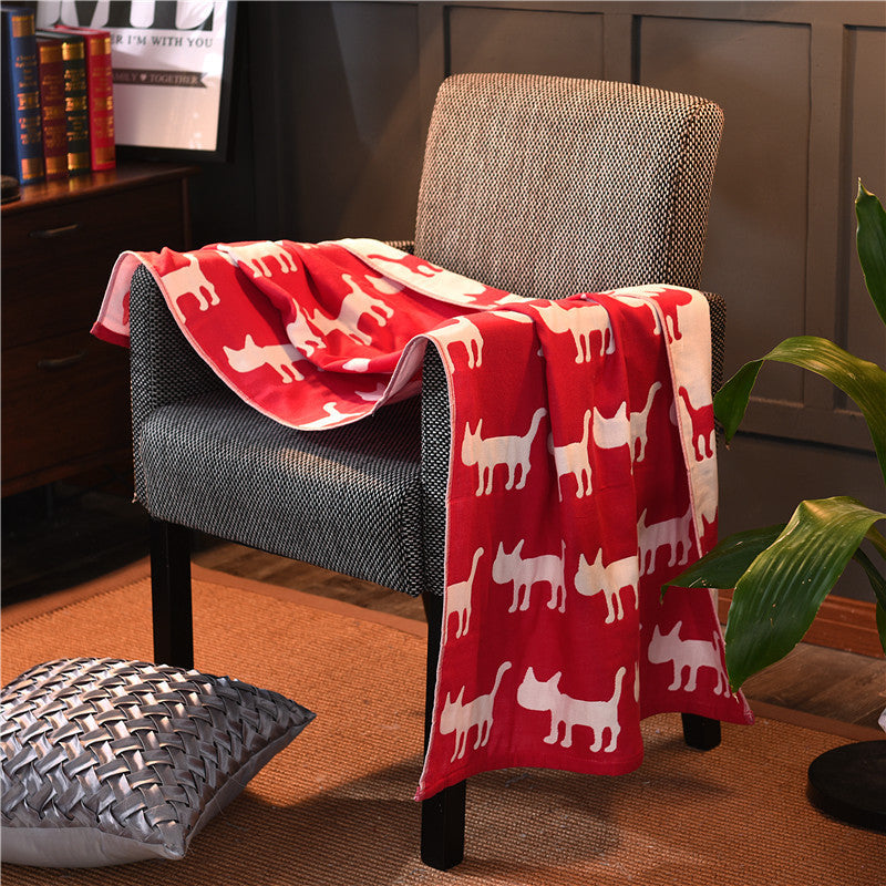 KTX-908051 Cartoon Dog Quick-Drying Bath Towel in Flower Colors - Soft Superfine Fiber, 70x140cm