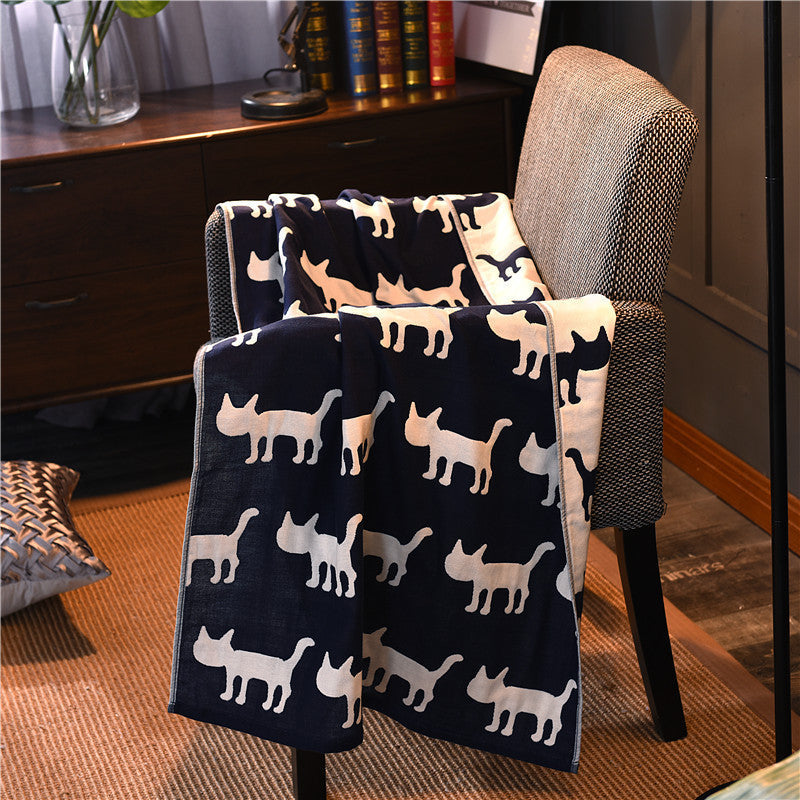 KTX-908051 Cartoon Dog Quick-Drying Bath Towel in Flower Colors - Soft Superfine Fiber, 70x140cm