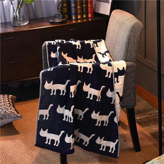 KTX-908051 Cartoon Dog Quick-Drying Bath Towel in Flower Colors - Soft Superfine Fiber, 70x140cm