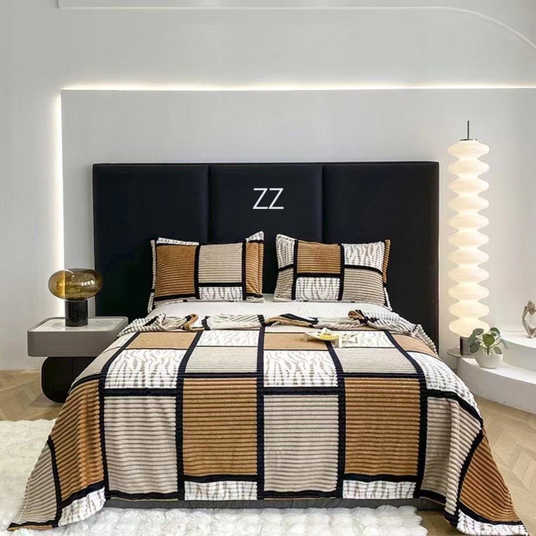 KTX-908243 Lightweight Flannel Blanket for All Seasons - Various Patterns and Sizes Available