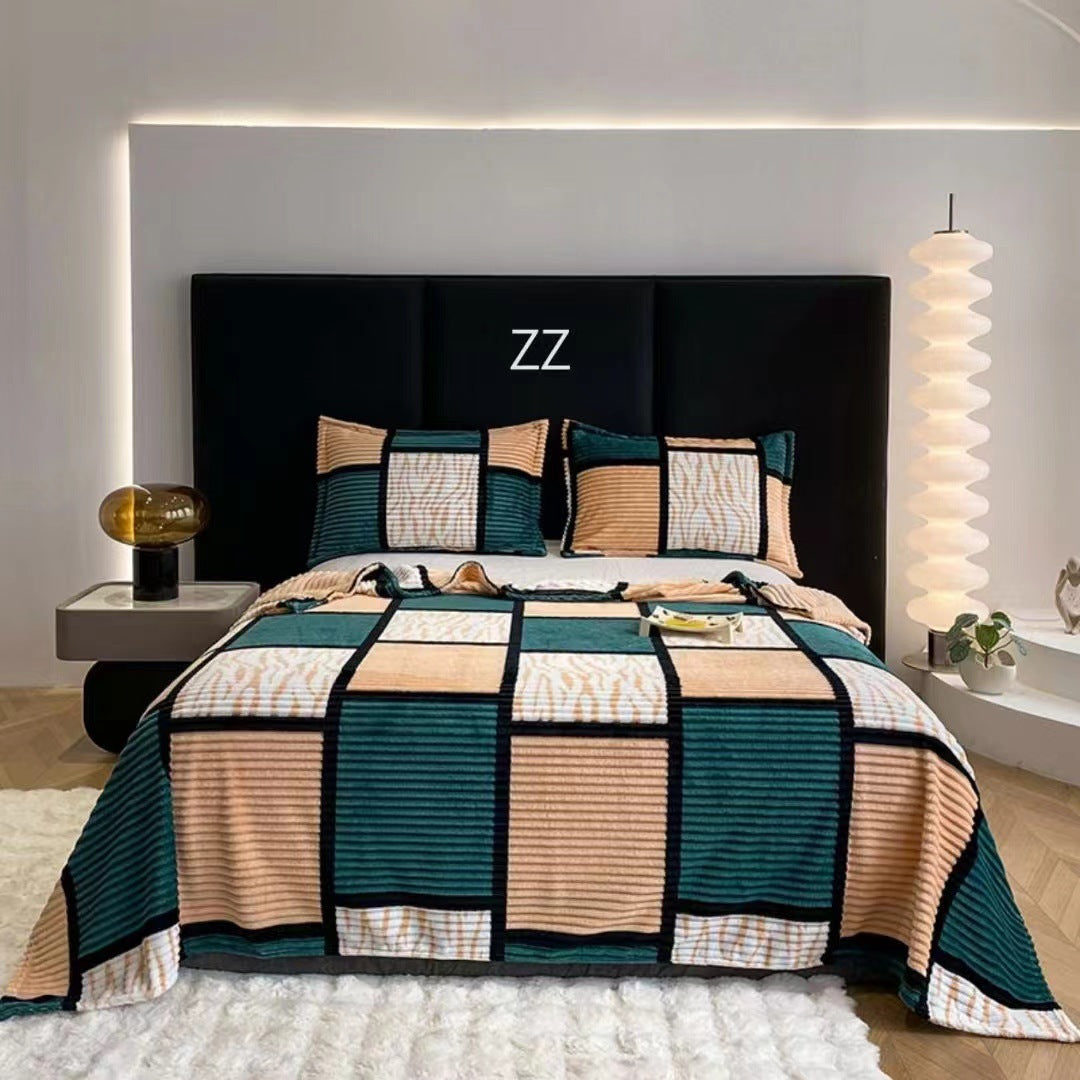 KTX-908243 Lightweight Flannel Blanket for All Seasons - Various Patterns and Sizes Available