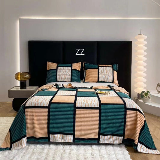 KTX-908243 Lightweight Flannel Blanket for All Seasons - Various Patterns and Sizes Available