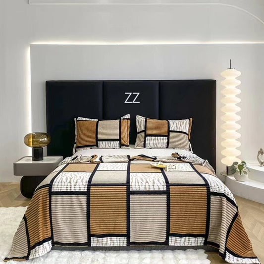 KTX-908243 Lightweight Flannel Blanket for All Seasons - Various Patterns and Sizes Available