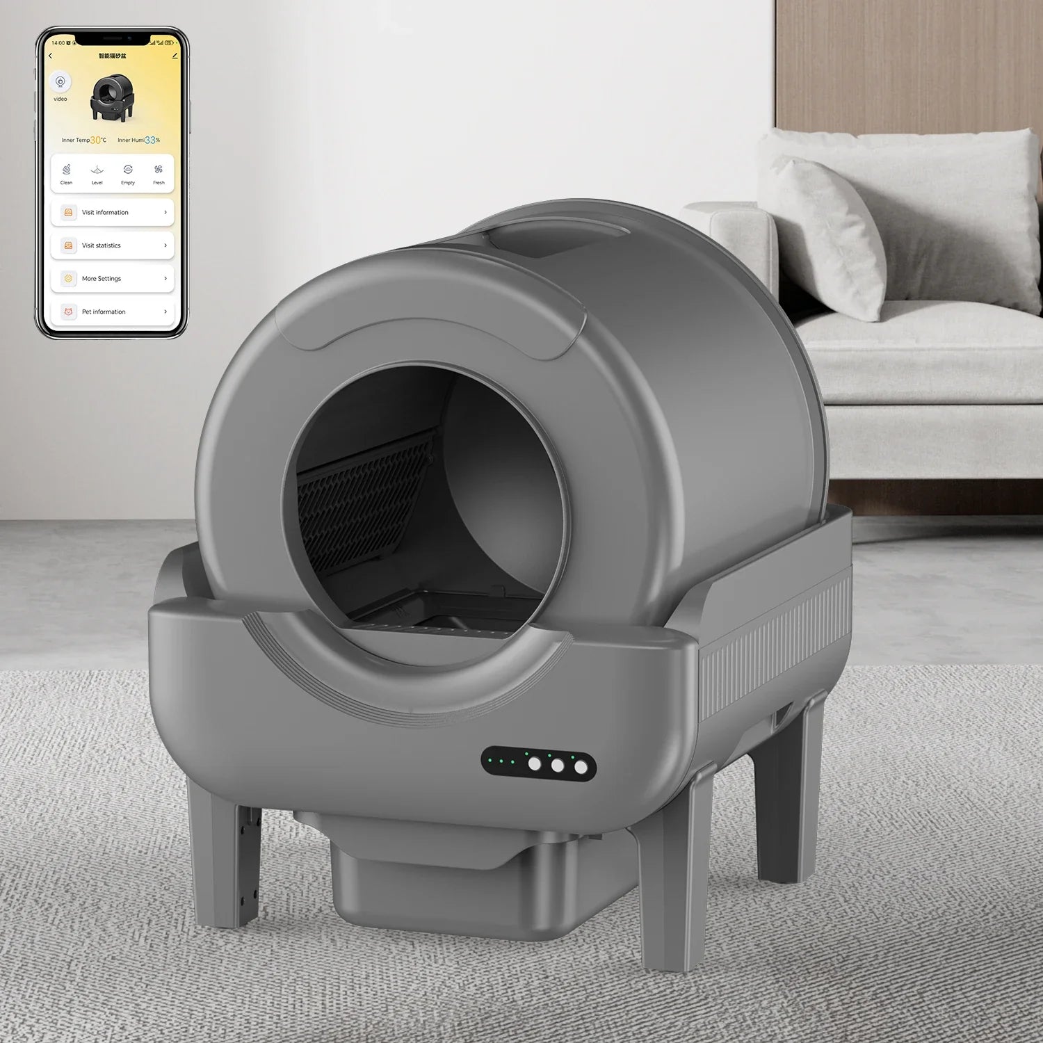 KTX-908691 Smart Self-Cleaning Cat Litter Box with WiFi Camera and Large Capacity