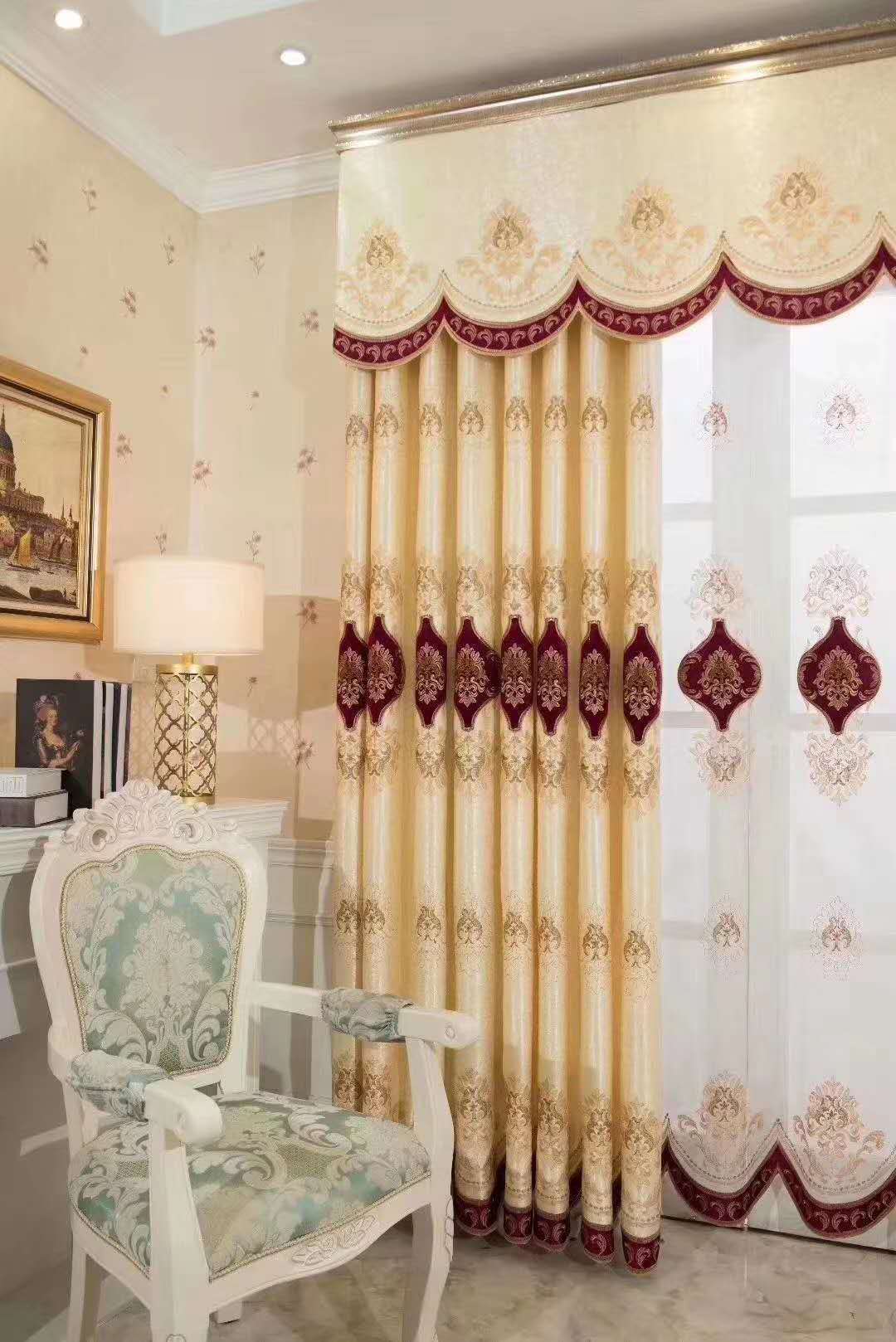KTX-908947 Luxurious Velvet Rope Embroidered Curtain in Multiple Colors with 70-90% Shading
