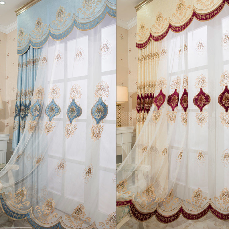 KTX-908947 Luxurious Velvet Rope Embroidered Curtain in Multiple Colors with 70-90% Shading