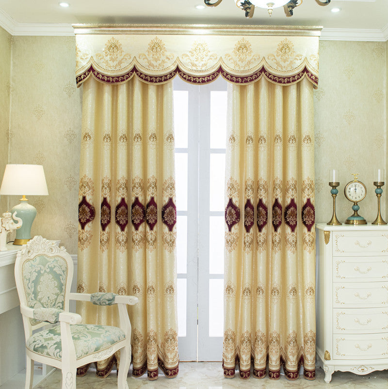 KTX-908947 Luxurious Velvet Rope Embroidered Curtain in Multiple Colors with 70-90% Shading