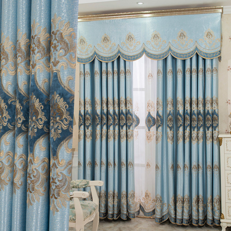 KTX-908947 Luxurious Velvet Rope Embroidered Curtain in Multiple Colors with 70-90% Shading
