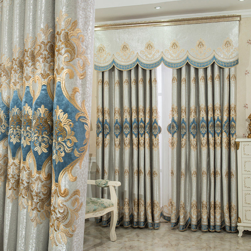 KTX-908947 Luxurious Velvet Rope Embroidered Curtain in Multiple Colors with 70-90% Shading