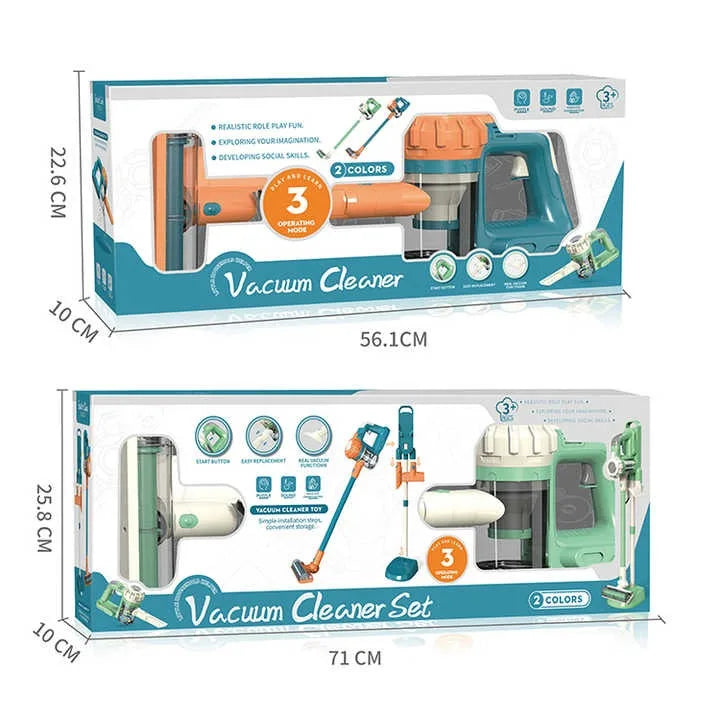 KTX-909075 3-in-1 Toddler Pretend Play Vacuum Cleaning Set for Kids Ages 2-13