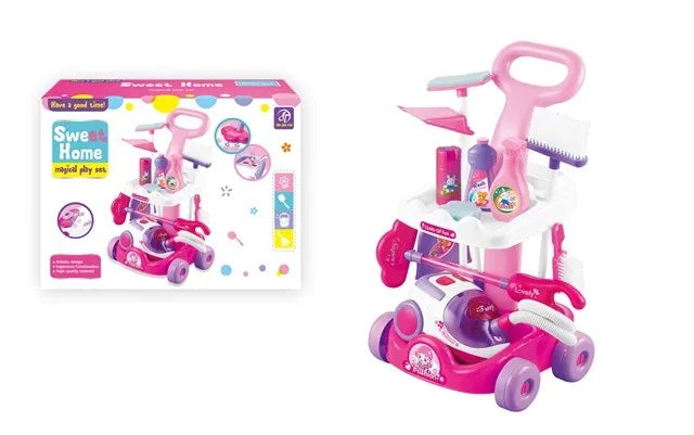 KTX-909075 3-in-1 Toddler Pretend Play Vacuum Cleaning Set for Kids Ages 2-13