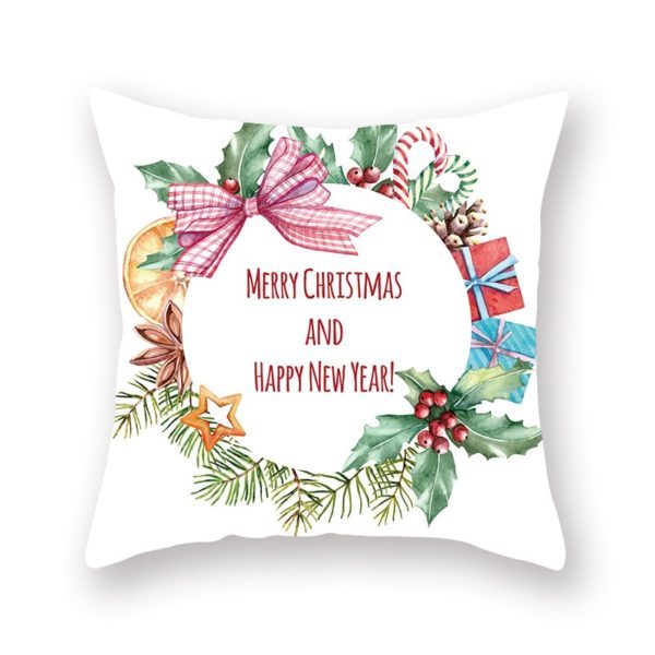 KTX-909075 Christmas Short Plush Digital Print Sofa Pillowcase - 45x45cm
