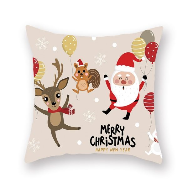 KTX-909075 Christmas Short Plush Digital Print Sofa Pillowcase - 45x45cm