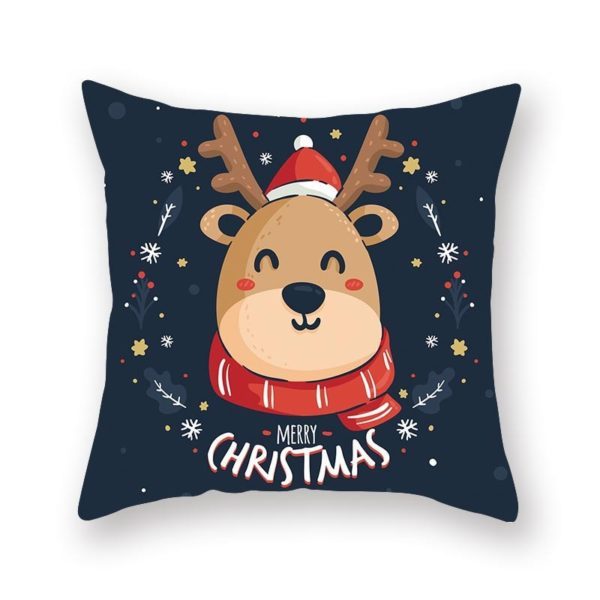 KTX-909075 Christmas Short Plush Digital Print Sofa Pillowcase - 45x45cm