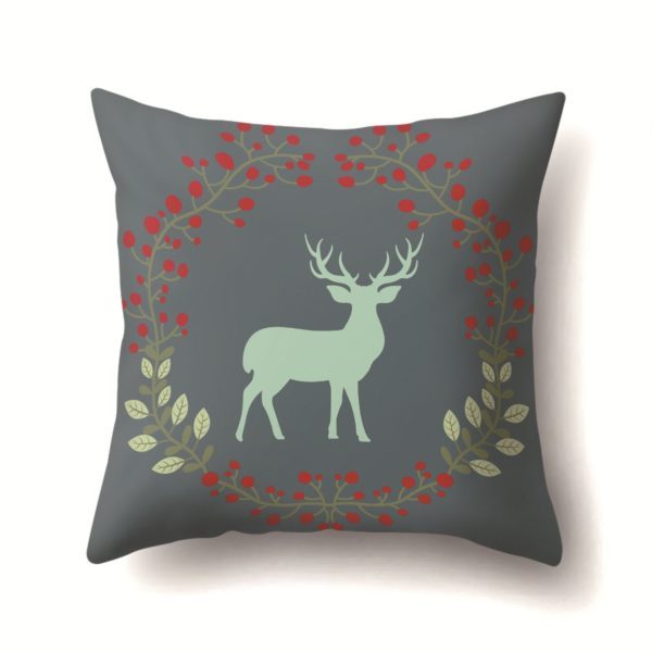 KTX-909075 Christmas Short Plush Digital Print Sofa Pillowcase - 45x45cm