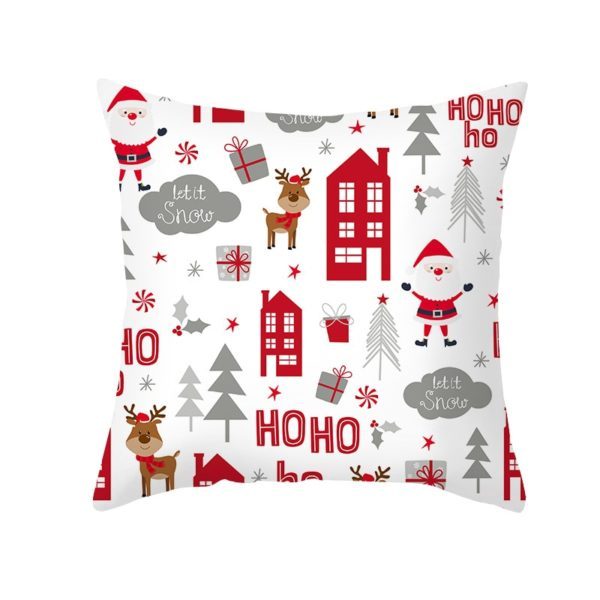 KTX-909075 Christmas Short Plush Digital Print Sofa Pillowcase - 45x45cm
